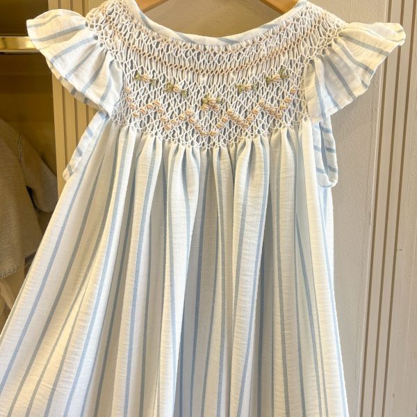 Vestido smock blue row
