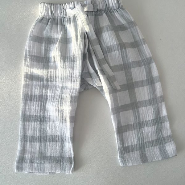 Pantalón baby - muselina cuadros verde