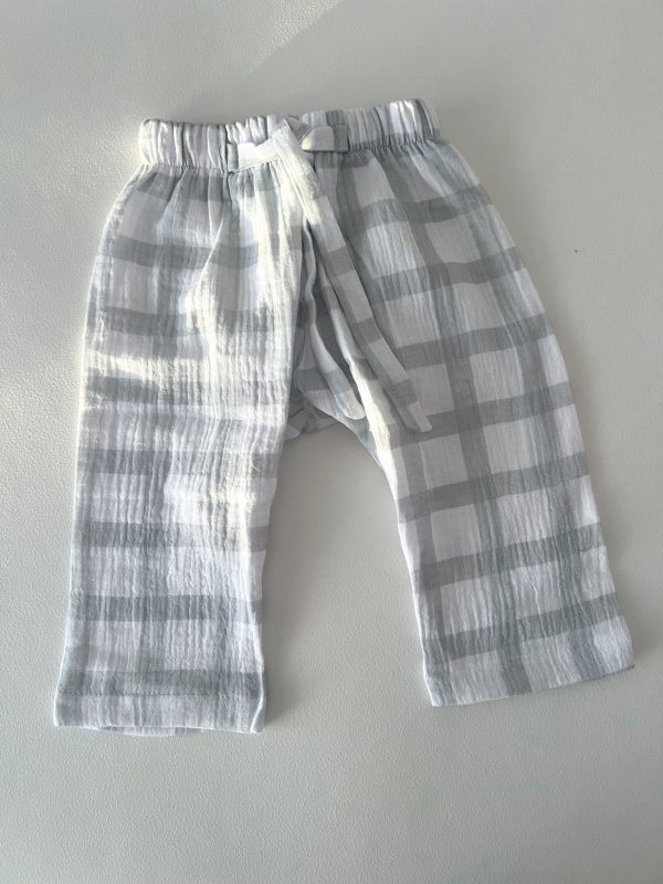 Pantalón baby - muselina cuadros verde