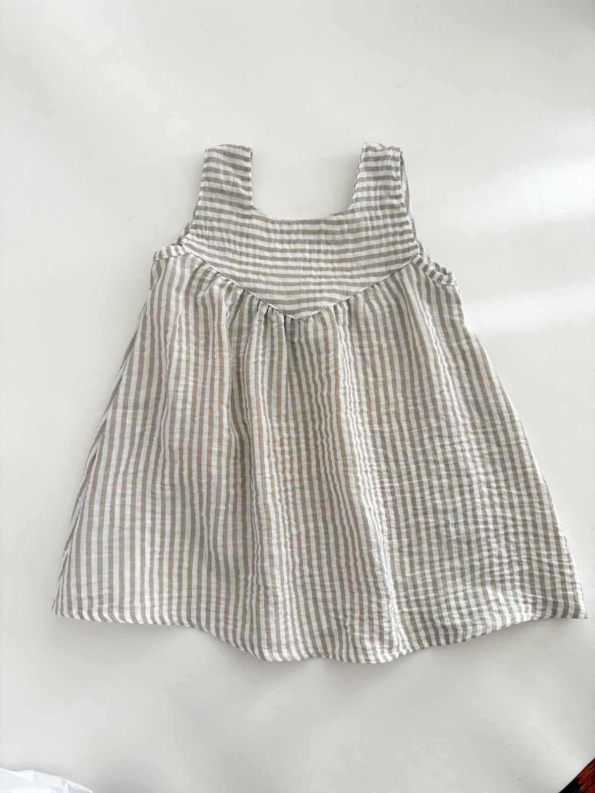 Vestido Tita Rayas Beige - Imagen 6