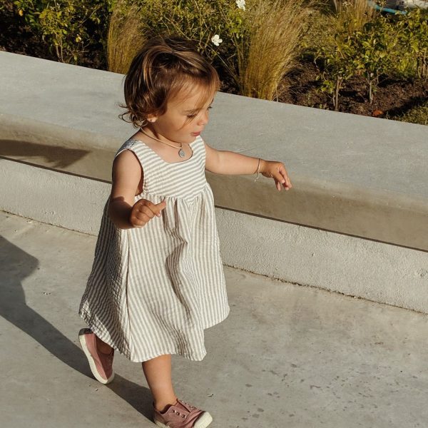 Vestido Tita Rayas Beige