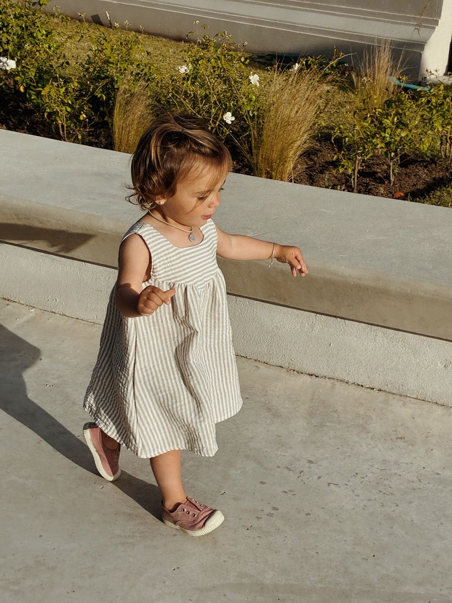 Vestido Tita Rayas Beige