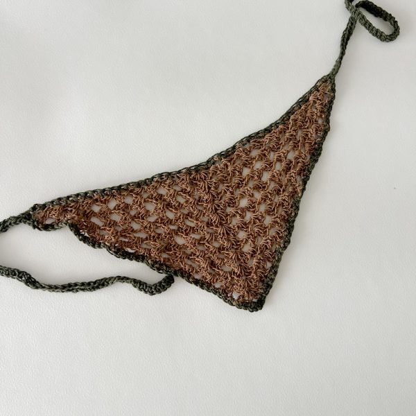 Bandana crochet - nude y verde