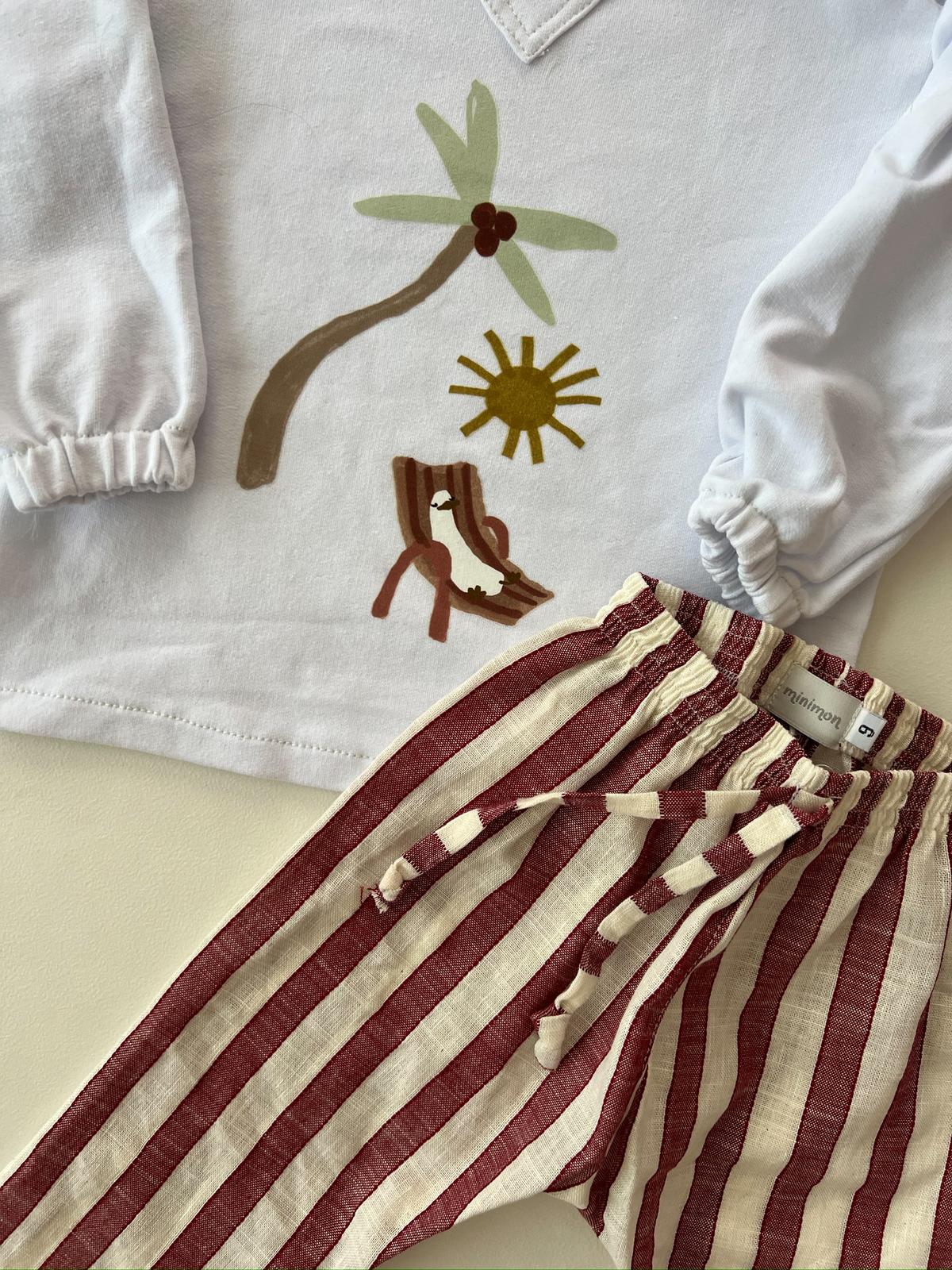 Pantalón baby - lino carmesí - Imagen 4