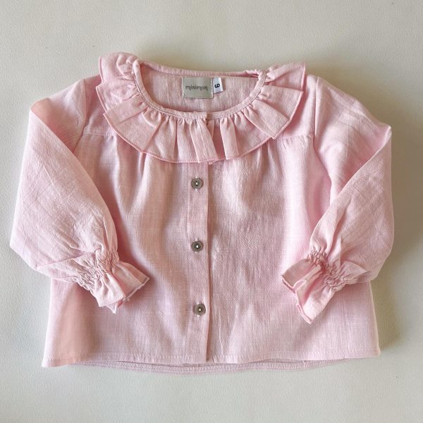 Camisa ruffle - rosa palo